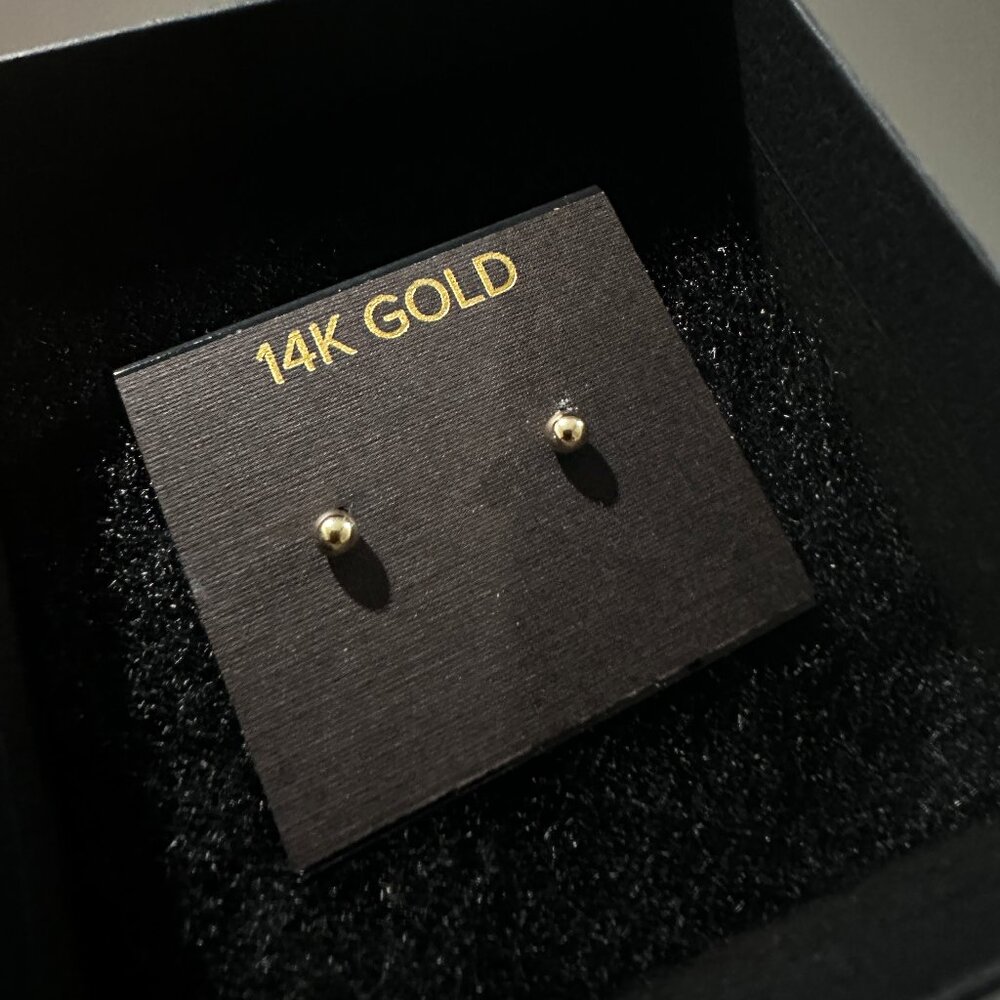 4mm 14K Gold Ball Studs